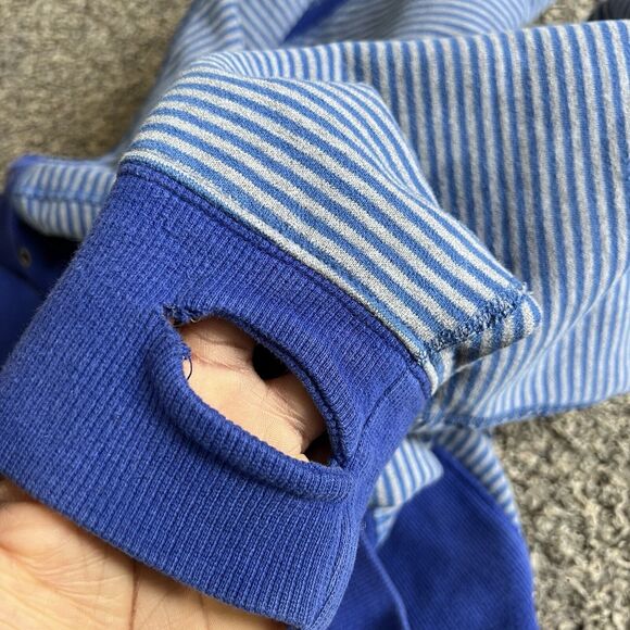 Lululemon Mens Medium Full Zip Sequence Striped Hooded Sweatshirt Hoodie Blue - Picture 6 of 6